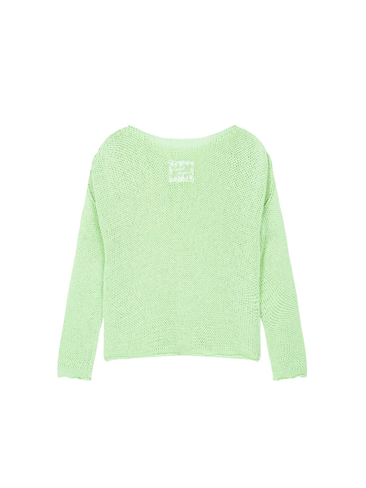 샐러드바구니(SALAD BAGUNI) Boat neck mesh knit - lime