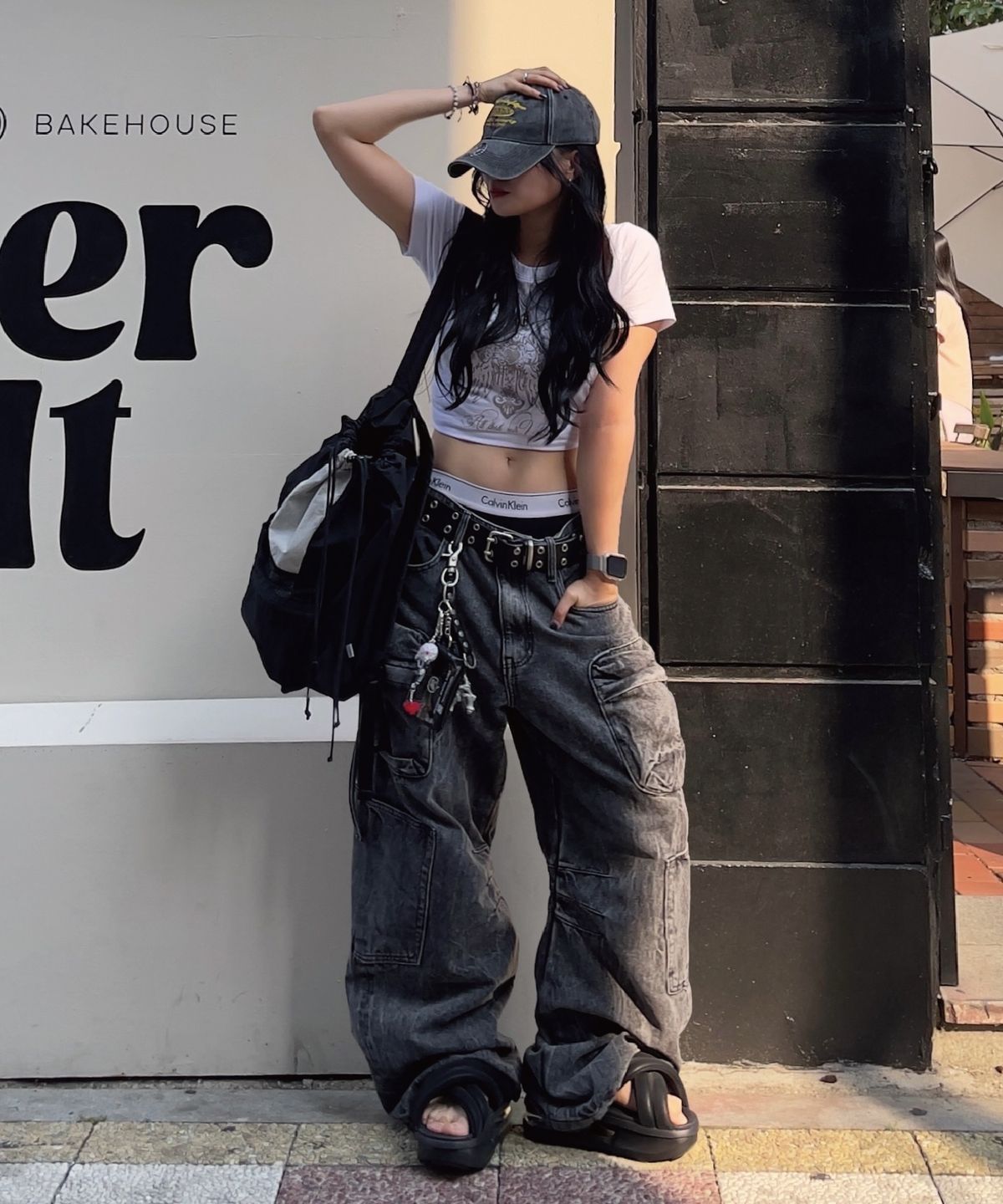 피마다지윈(PIMADAZIWIN) Pigment Logo Ballcap_[Charcoal]