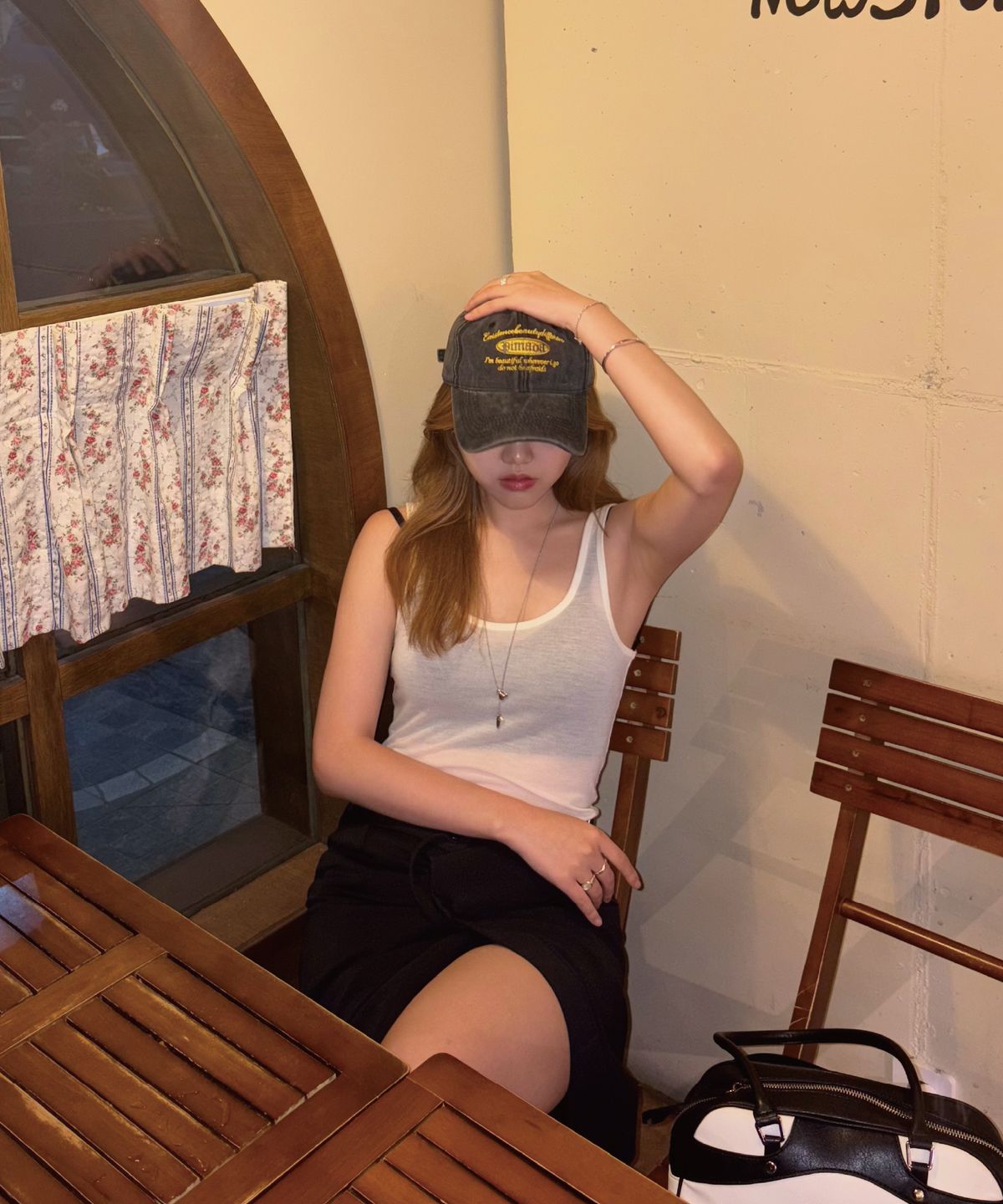 피마다지윈(PIMADAZIWIN) Pigment Logo Ballcap_[Charcoal]
