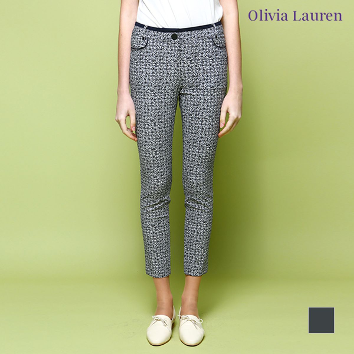 올리비아로렌(OLIVIALAUREN) 그래픽 프린트 스키니팬츠_2VOPDLTM3131