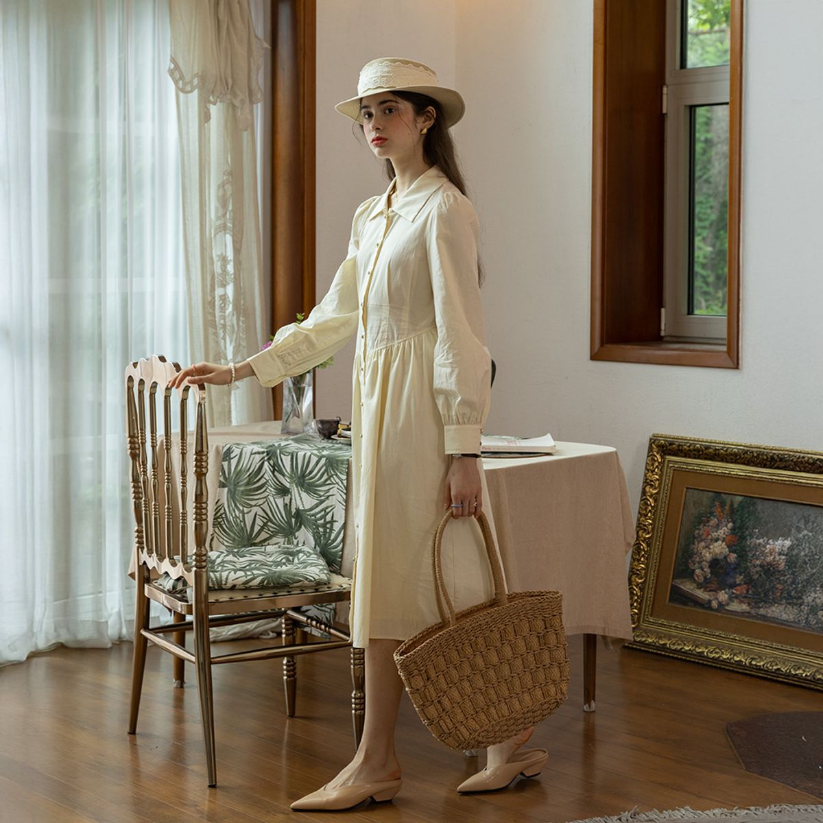 프라우드 마리(PROUD MARY) PM_Commuter long sleeve dress_IVORY