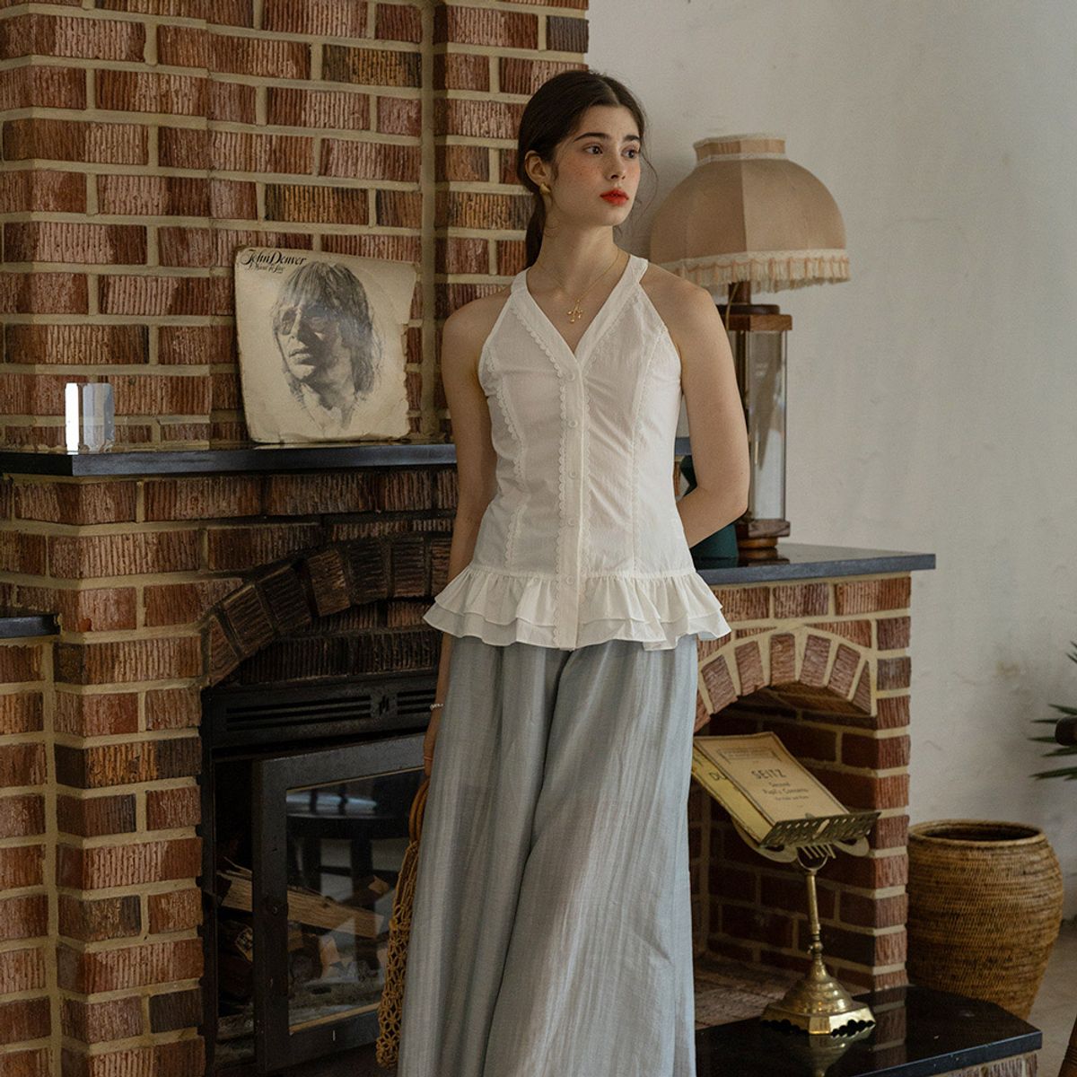 프라우드 마리(PROUD MARY) PM_Pleated hem sleeveless top_WHITE