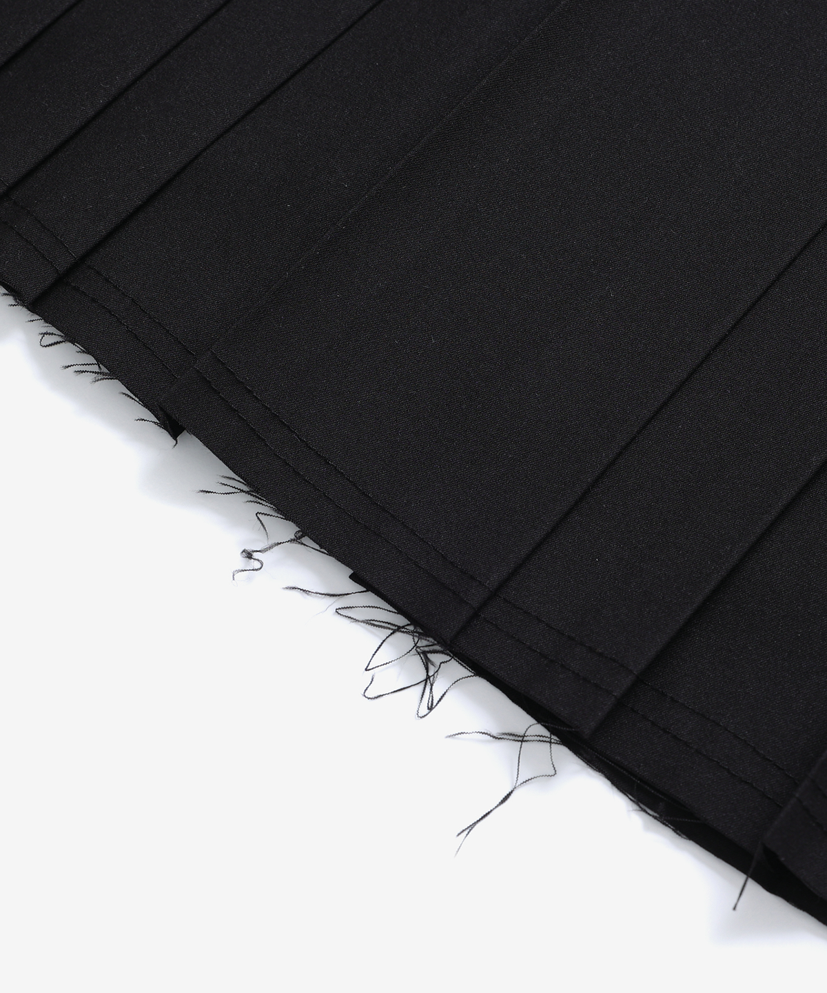 모슬루(MOSLU) Unbalanced pleats skirt (black)