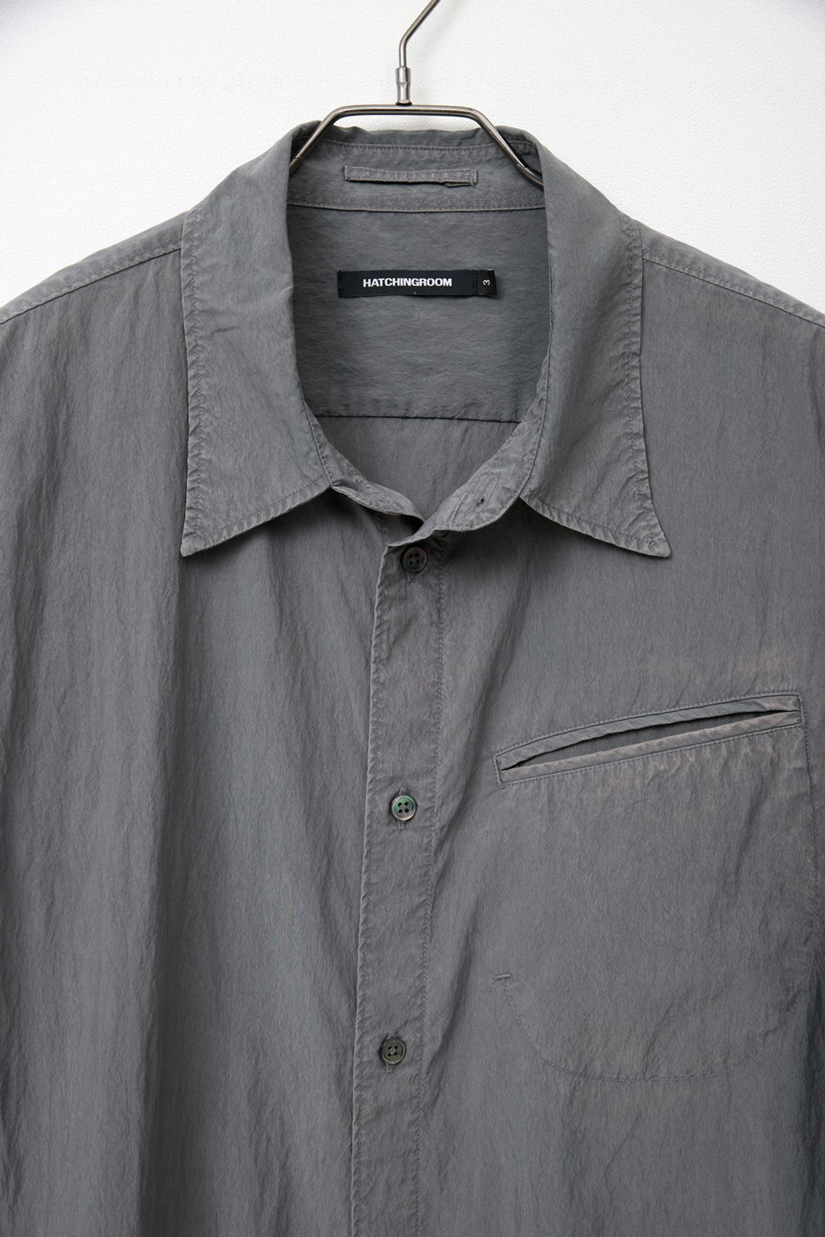 해칭룸(HATCHINGROOM) Over Shirt 1/2 Grey