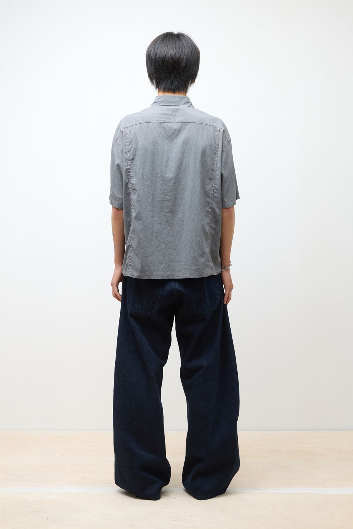 해칭룸(HATCHINGROOM) Over Shirt 1/2 Grey