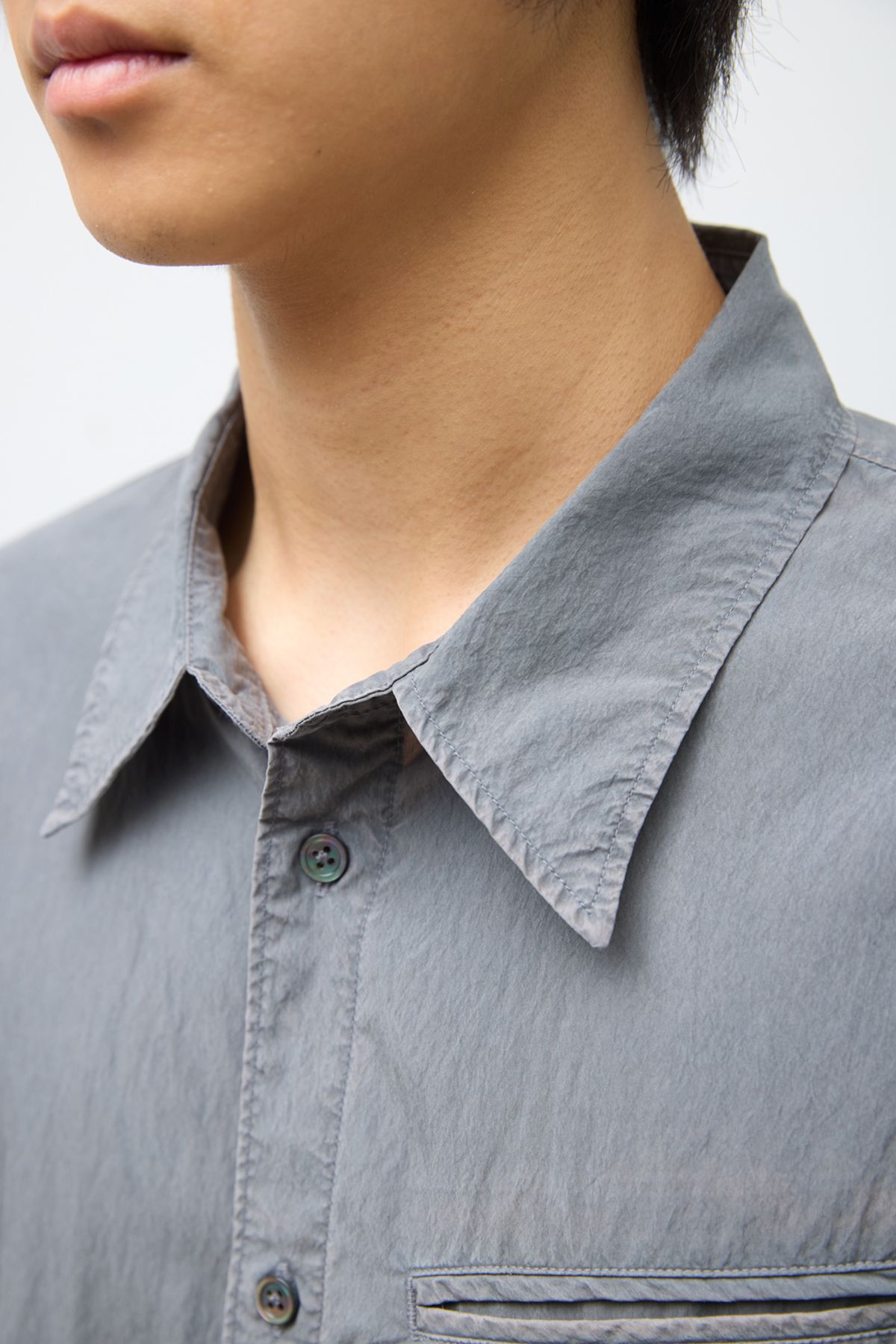해칭룸(HATCHINGROOM) Over Shirt 1/2 Grey