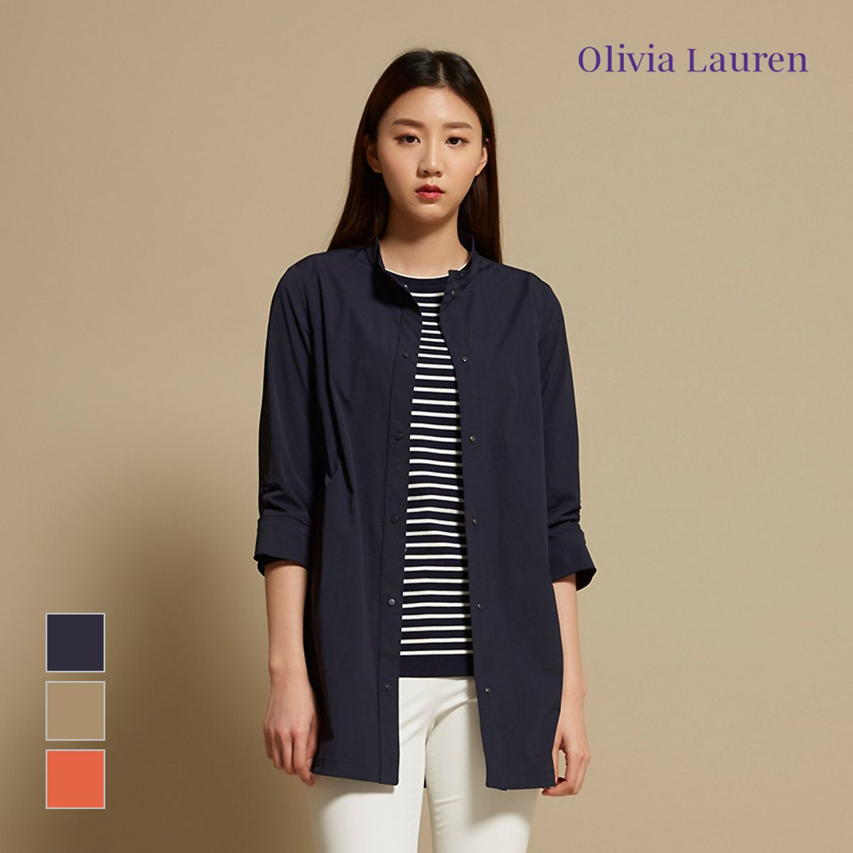 올리비아로렌(OLIVIALAUREN) 소매 스트링 홑겹점퍼_VOBCLWM3151