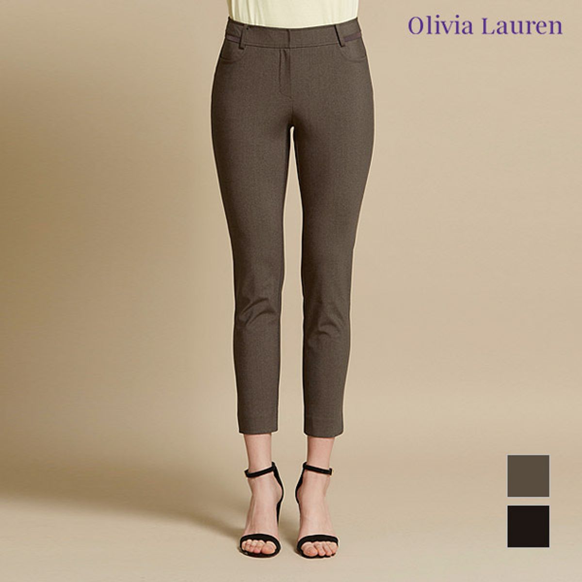 올리비아로렌(OLIVIALAUREN) 체크 프린트 스키니 팬츠_VOPDLWM3331