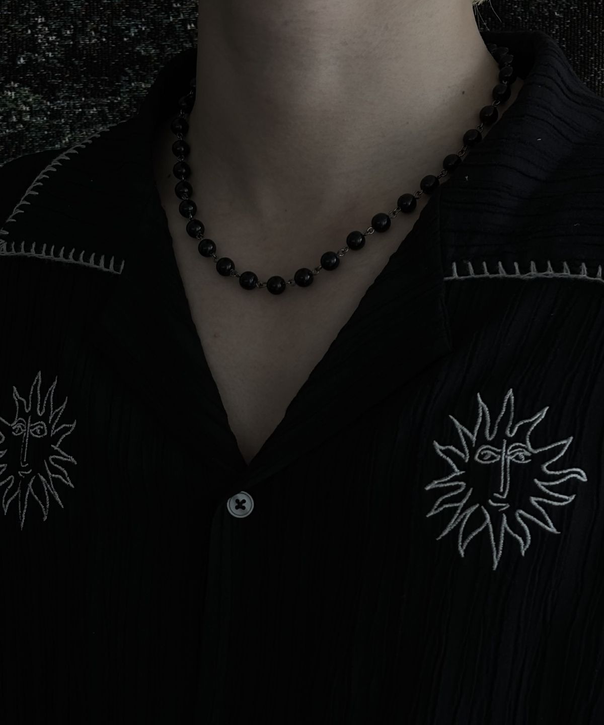 피마다지윈(PIMADAZIWIN) Black Chain Pearl Necklace_[Bold]