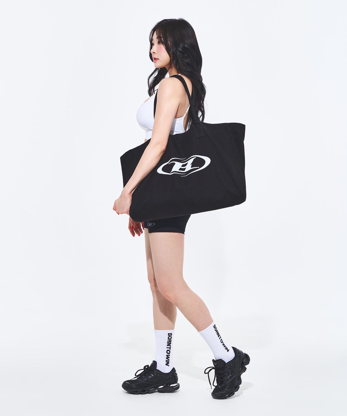 본투윈(BORN TO WIN) SYMBOL B LOGO SHOPPER BAG [BLACK]