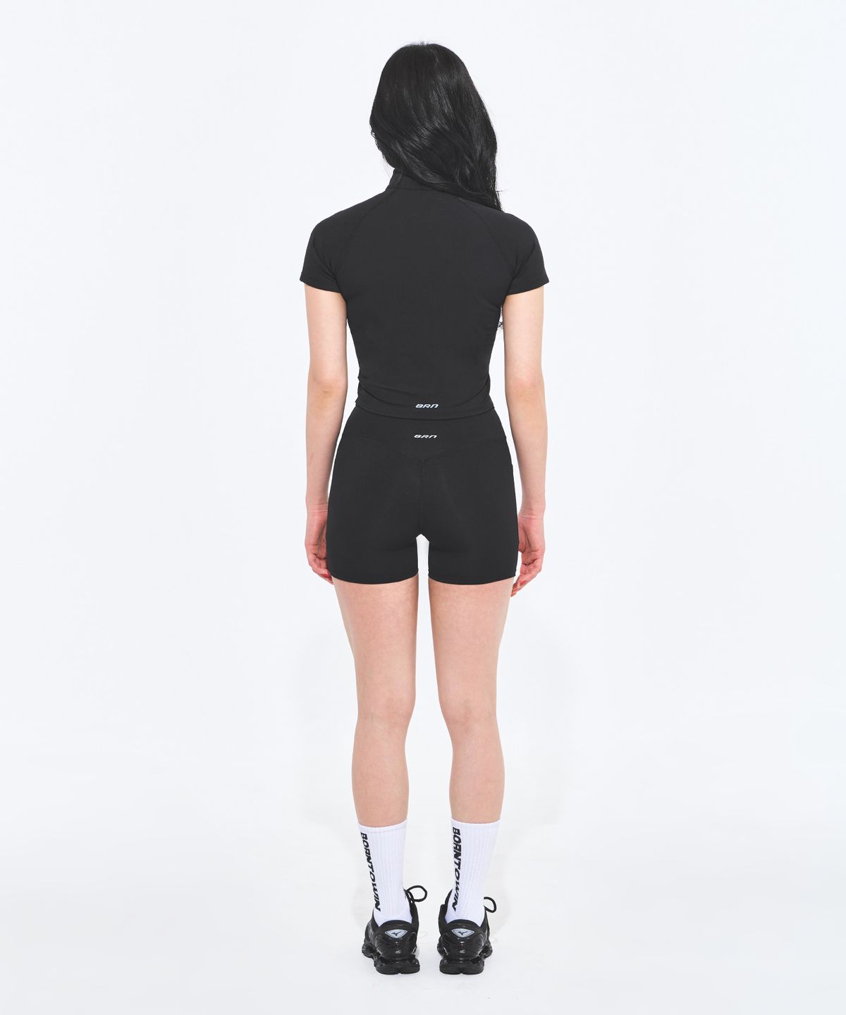 본투윈(BORN TO WIN) REFLECTIVE OUT BAND POCKET 3.5 BIKER SHORTS [BLACK]