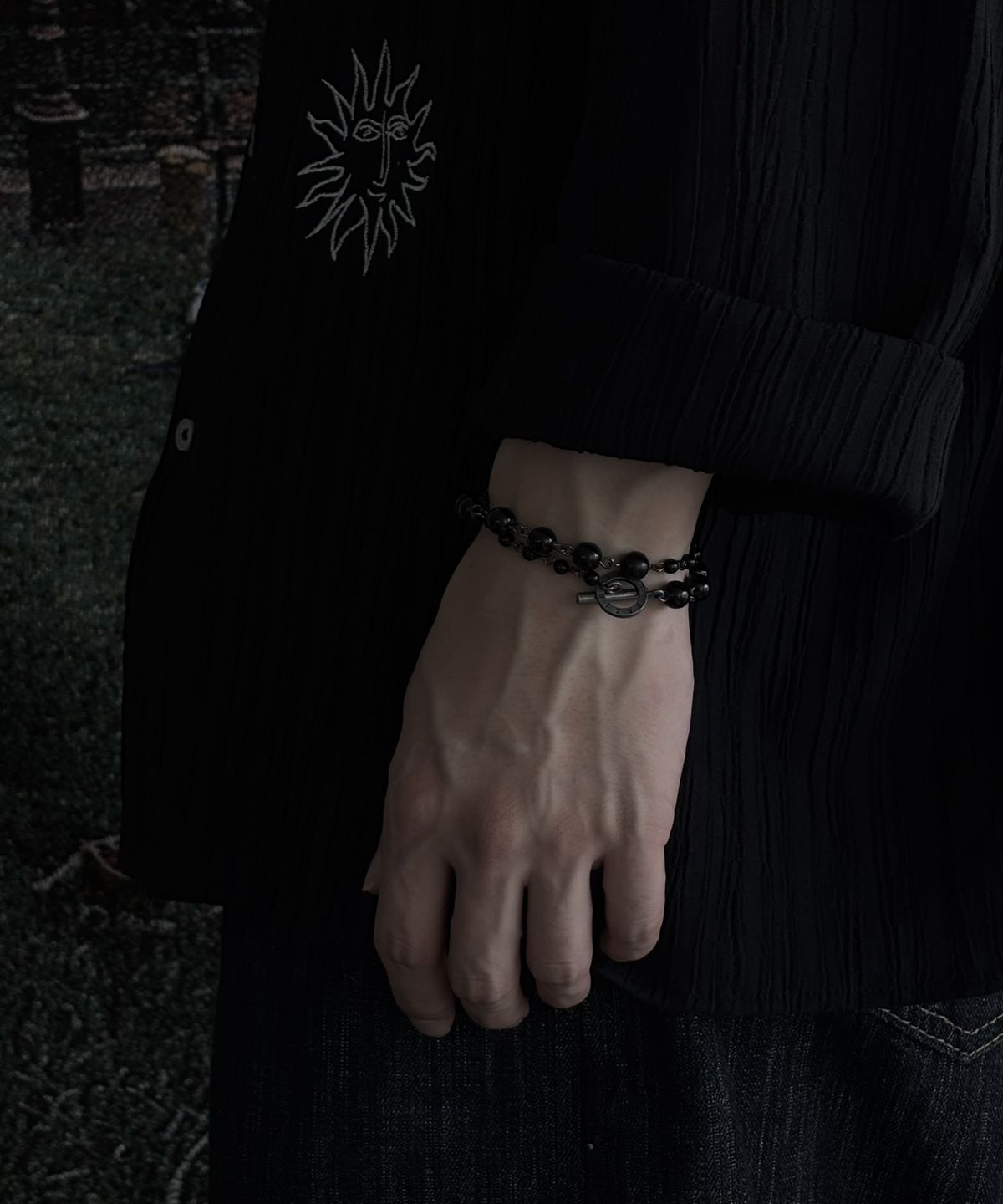 피마다지윈(PIMADAZIWIN) Black Chain Pearl Bracelet