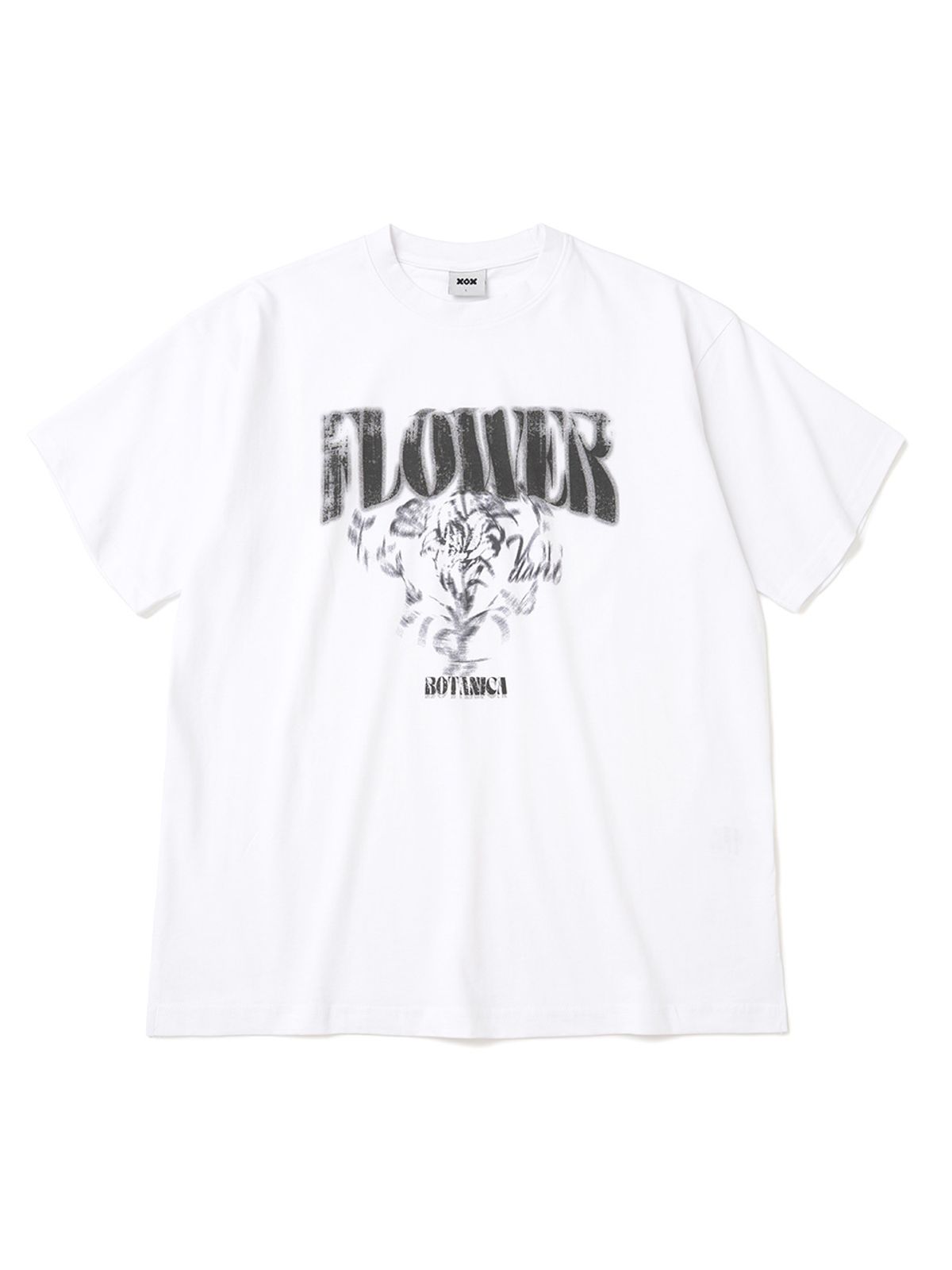엑스오엑스(XOX) 스머징 플라워 크루넥 반팔 티셔츠 [WHITE]
