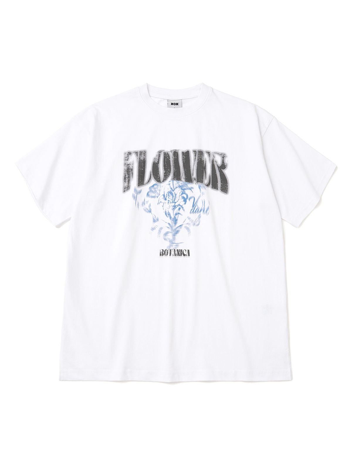 엑스오엑스(XOX) 스머징 플라워 크루넥 반팔 티셔츠 [BLUE]