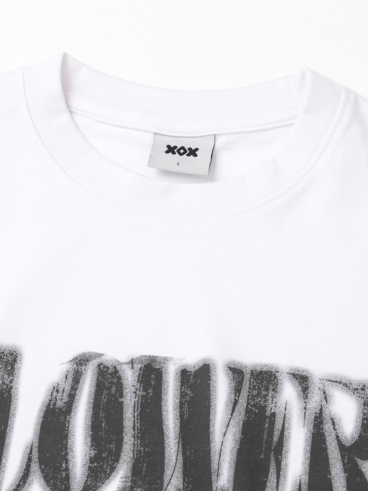 엑스오엑스(XOX) 스머징 플라워 크루넥 반팔 티셔츠 [BLUE]