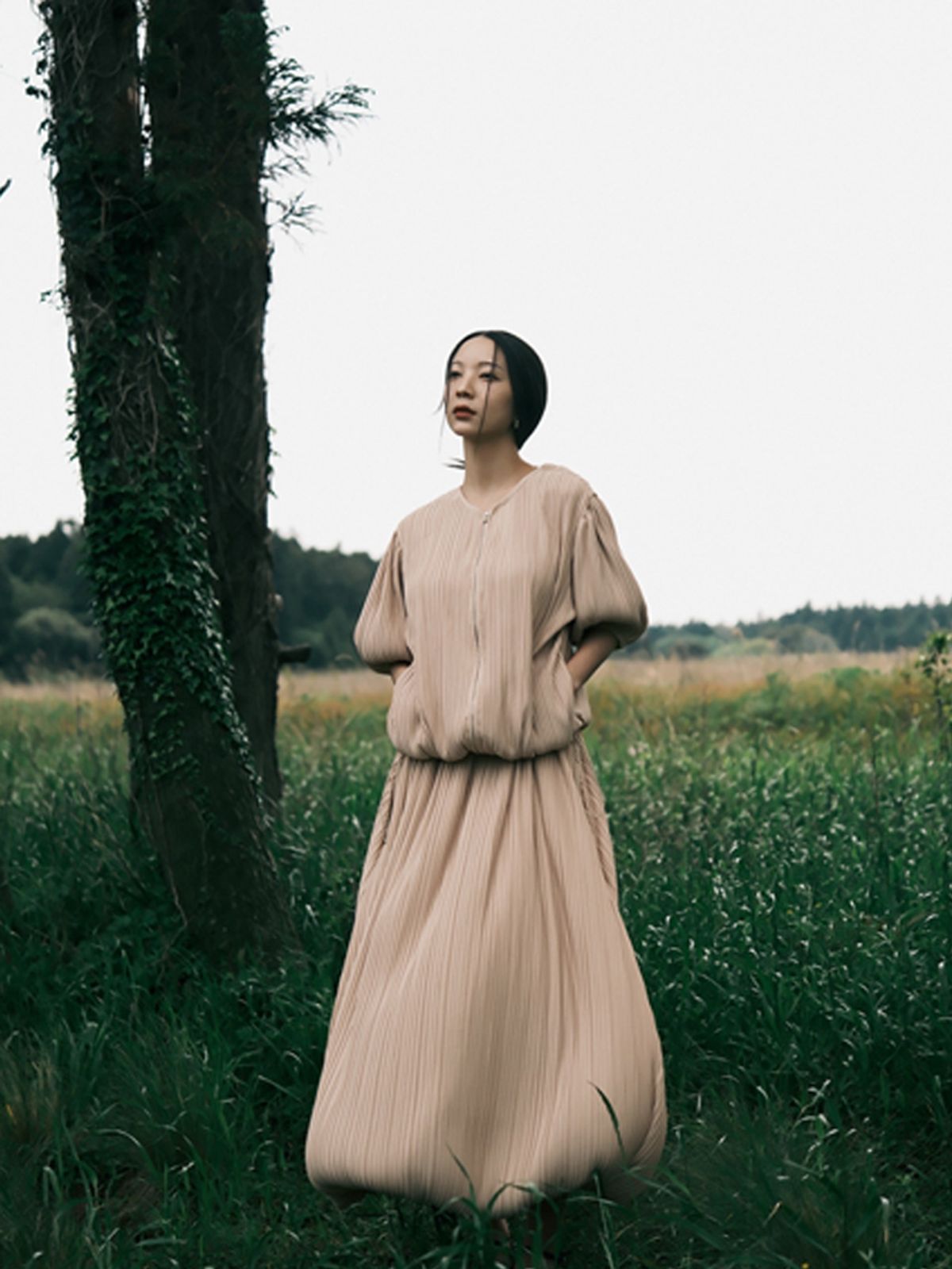 메르메르(MER MER) (3컬러) 플리츠 벨 스커트 블랙/아이보리/베이지