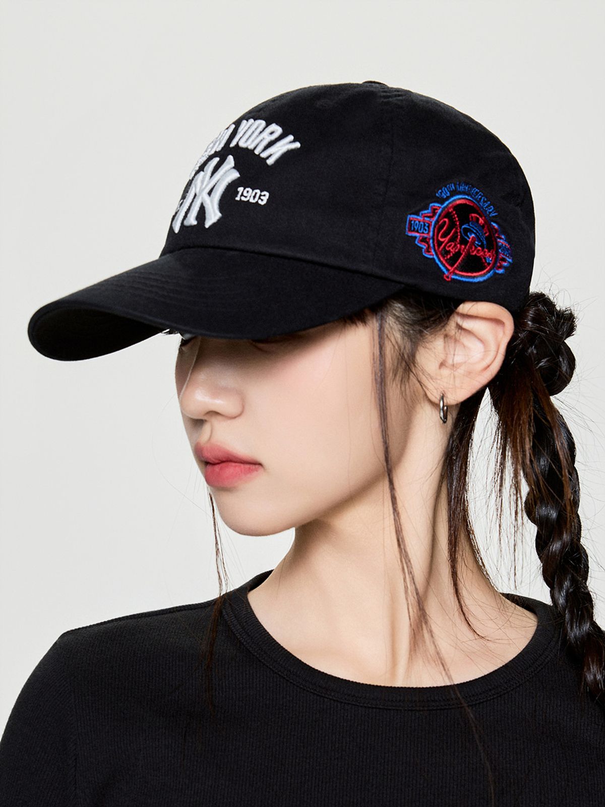 엠엘비(MLB) 쿠퍼스타운 패치 언스트럭쳐 볼캡 NY (Black)
