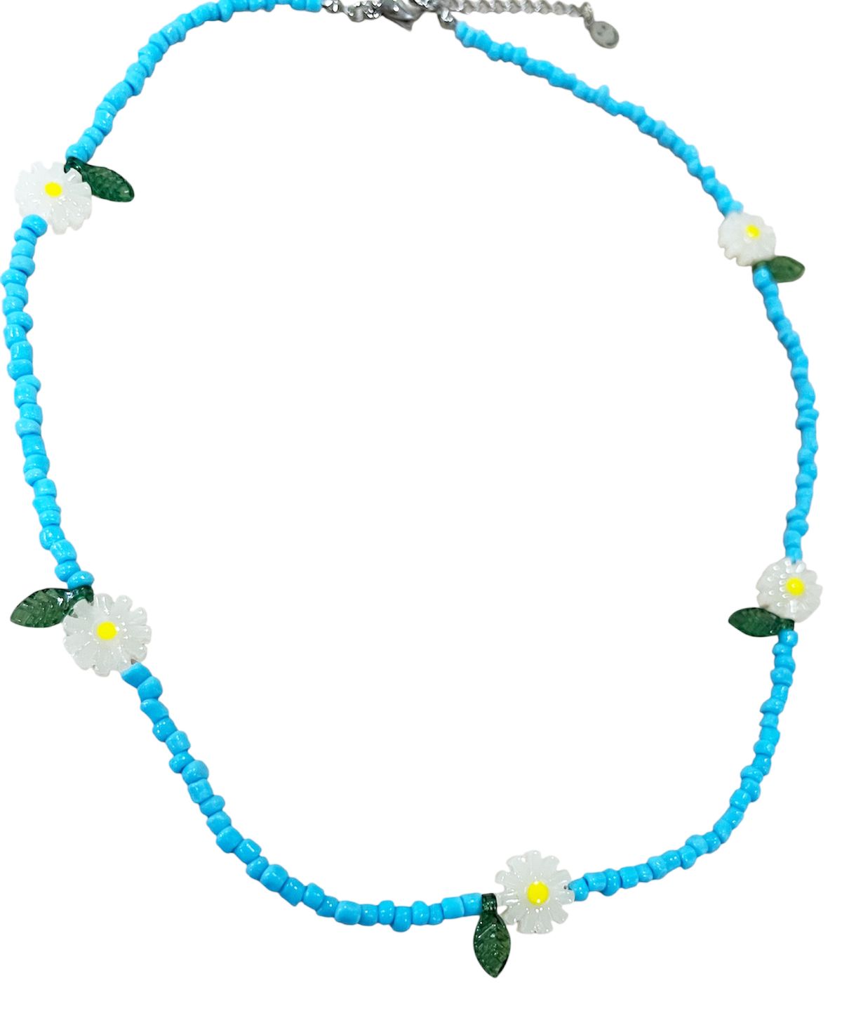 스케이터락(SK8ER ROCK) Daisy Beads Necklace ((light blue))