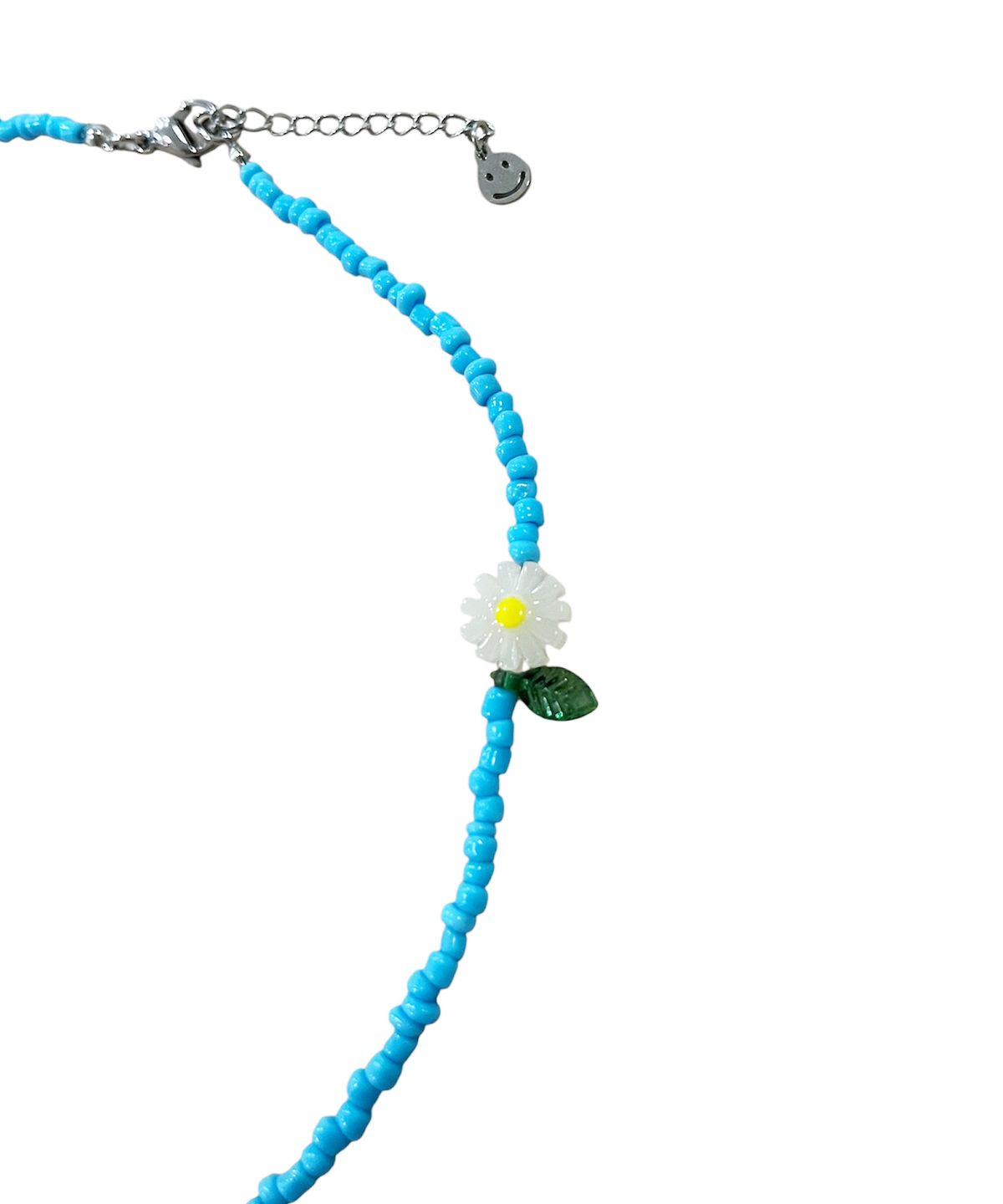 스케이터락(SK8ER ROCK) Daisy Beads Necklace ((light blue))