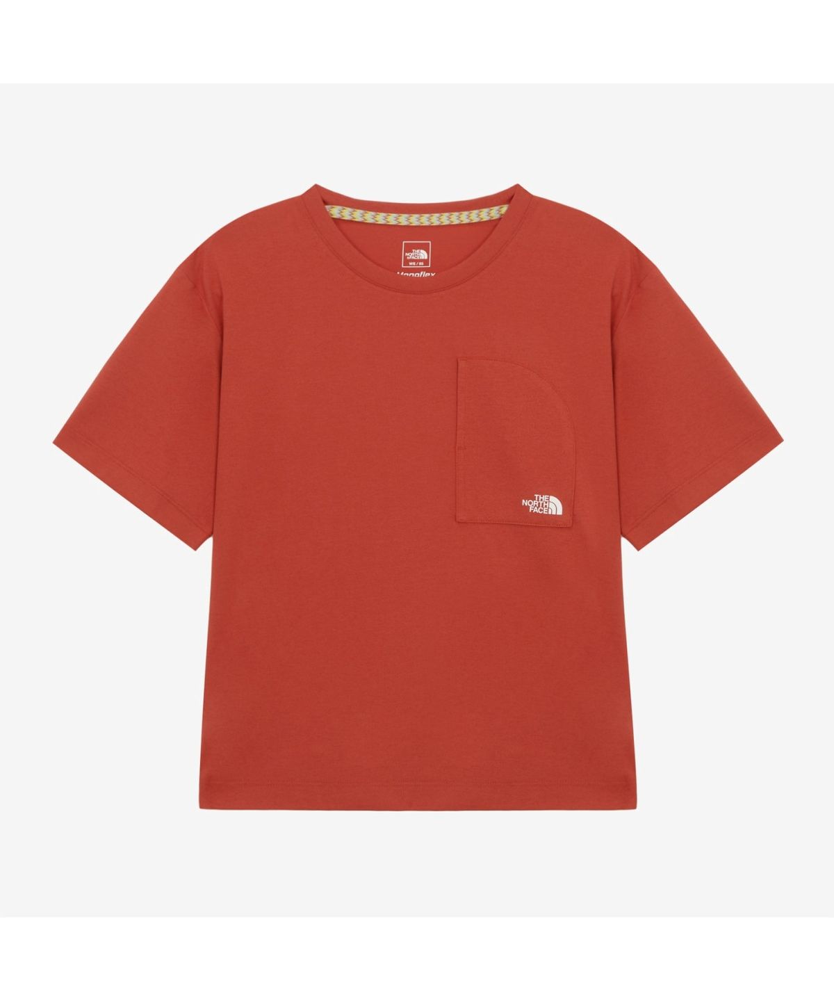노스페이스(THE NORTH FACE) NT7UR53D 유니 체스트 포켓 라운드티 TOMATO