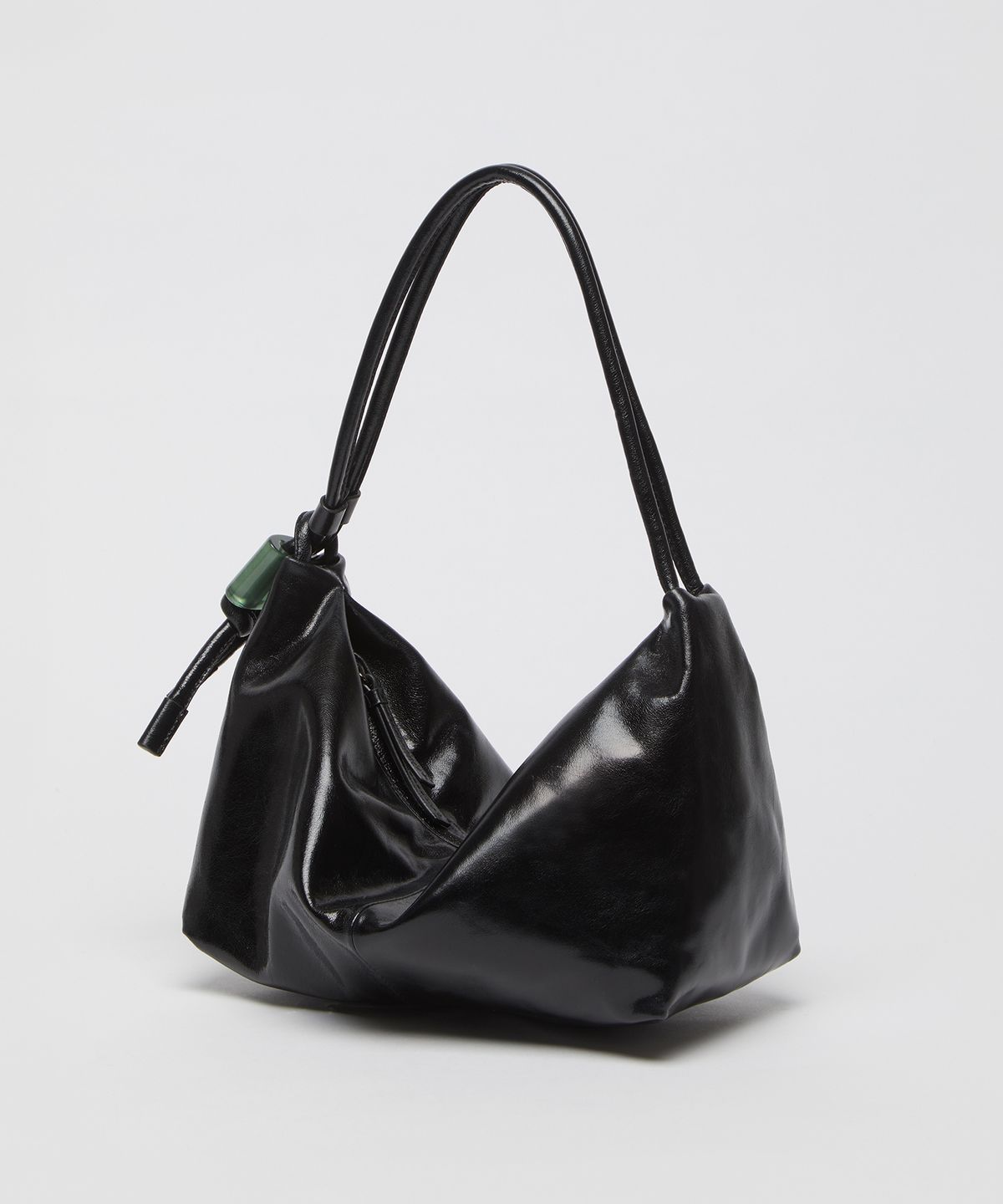 아카이브앱크(ARCHIVEPKE) Ridge shoulder bag(Glossy crack black)_OVBAX25202GCB