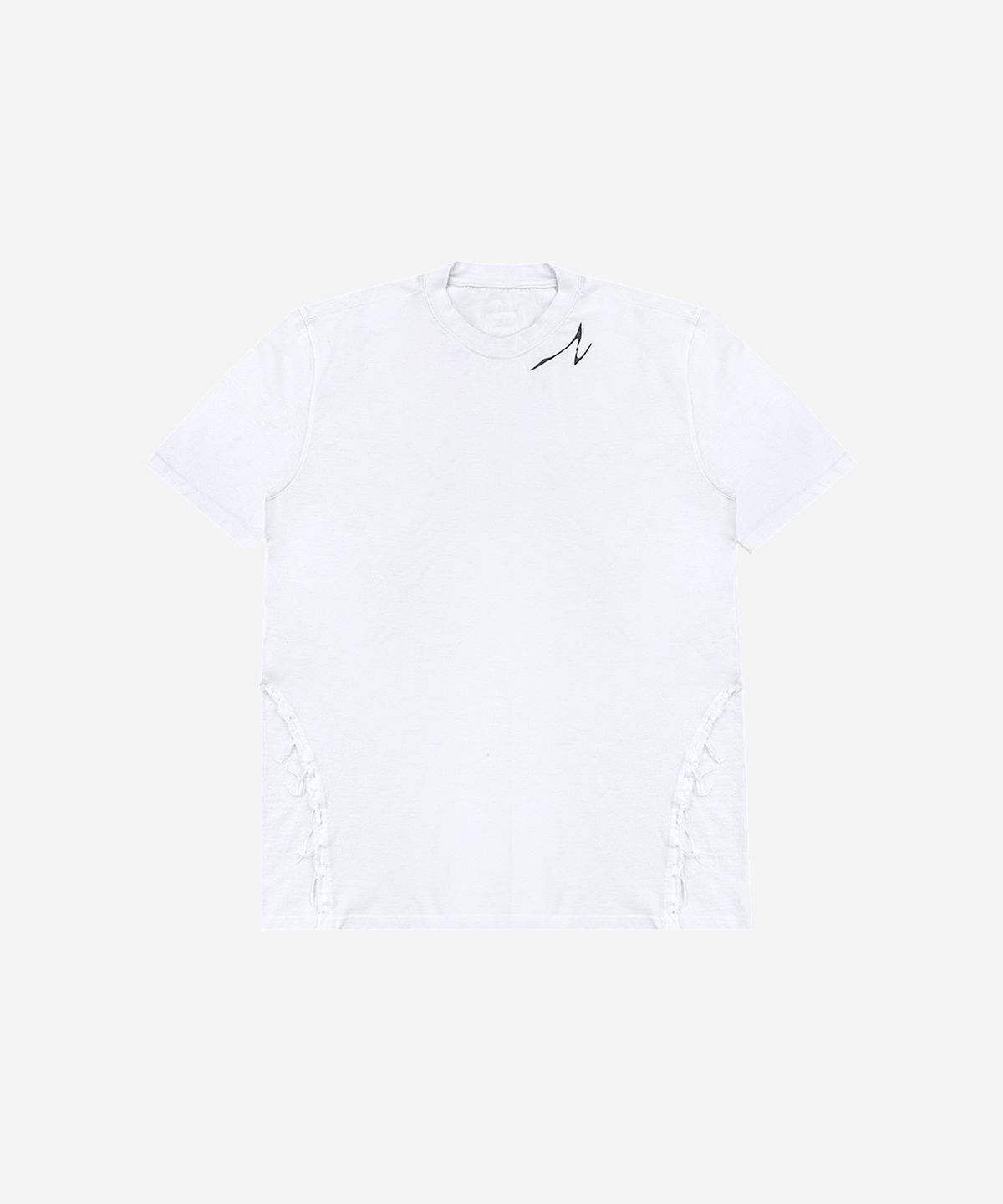 비엘알(BLR) Destroyed Gradation Bleached Short Sleeve White