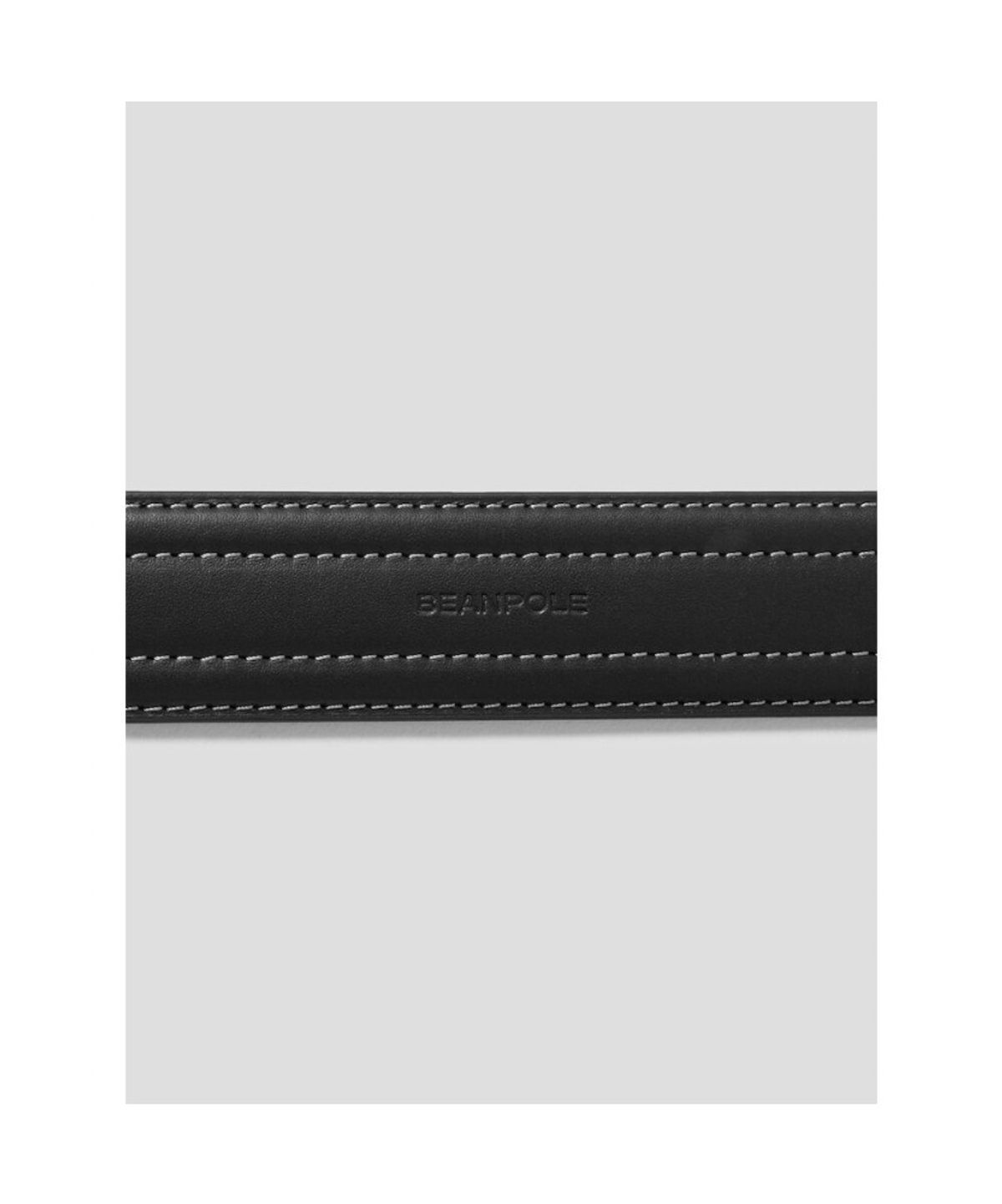 빈폴 액세서리(BEANPOLE ACCESSORY) 가죽 로고엠보 사각 버클 벨트 -  블랙