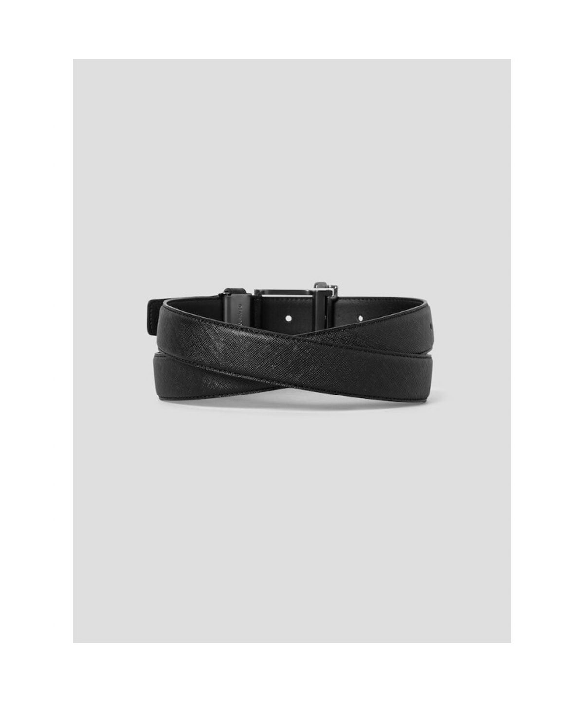빈폴 액세서리(BEANPOLE ACCESSORY) 흑착 부분 체크 자동 버클 벨트 -  블랙