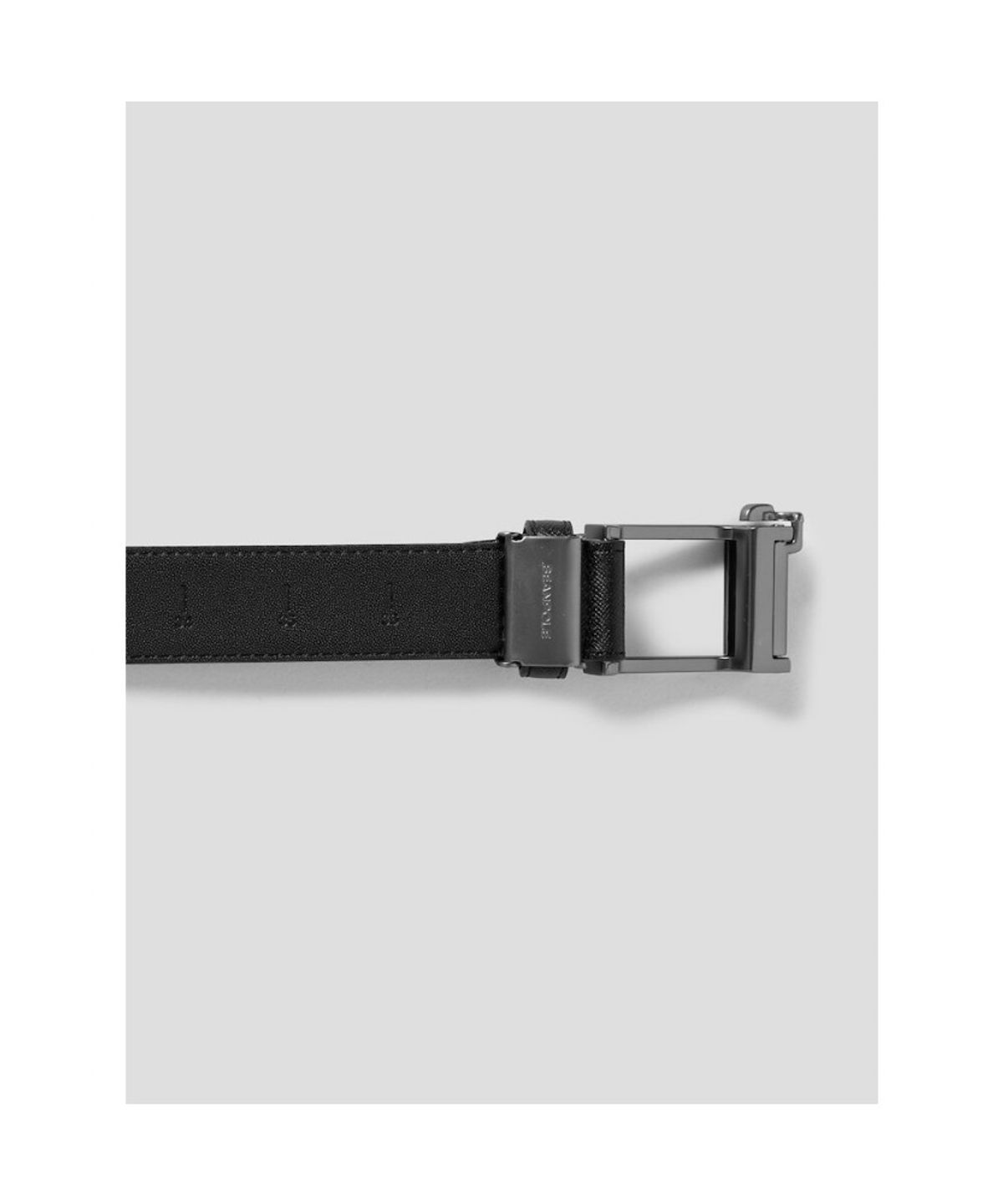 빈폴 액세서리(BEANPOLE ACCESSORY) 흑착 부분 체크 자동 버클 벨트 -  블랙