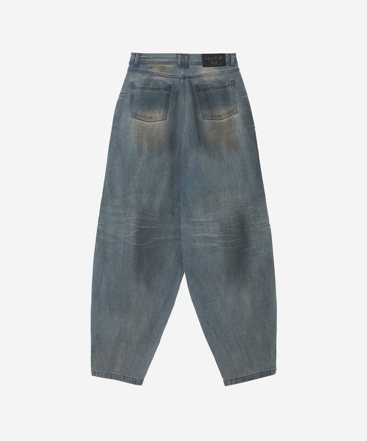 비엘알(BLR) Destroyed Oil Washed Wide Denim Pants Light Blue