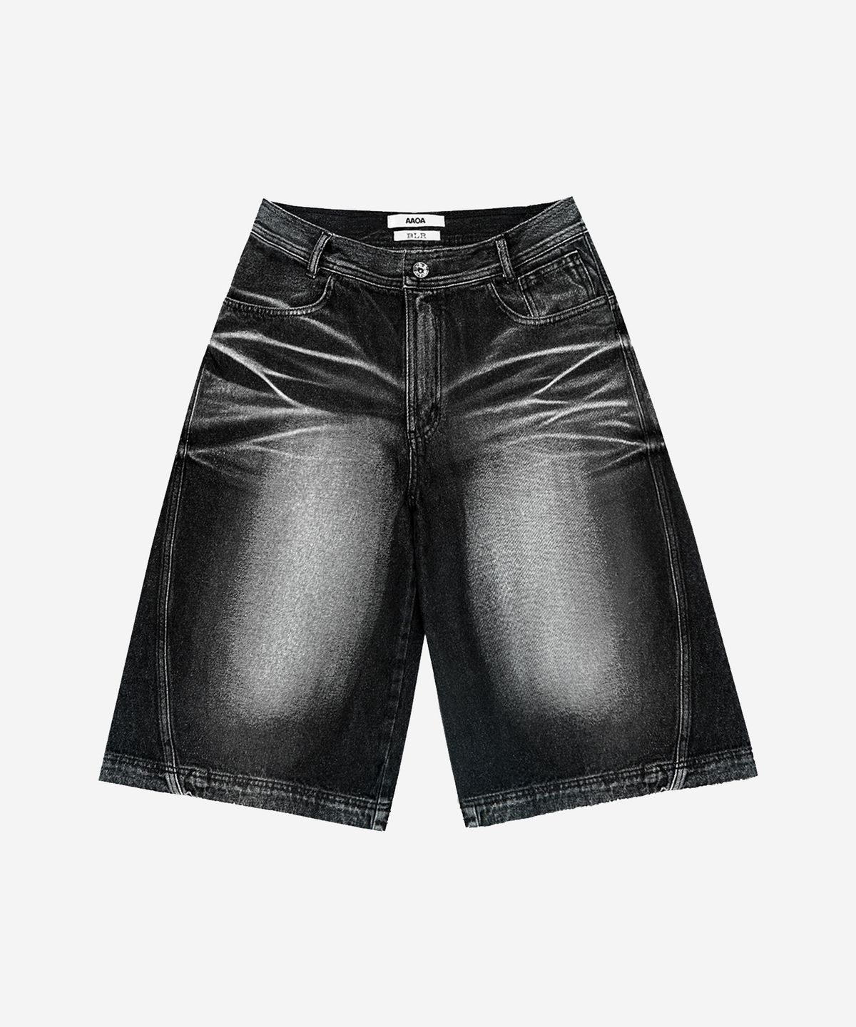 비엘알(BLR) Embossed Wave Washing Bermuda Denim Pants