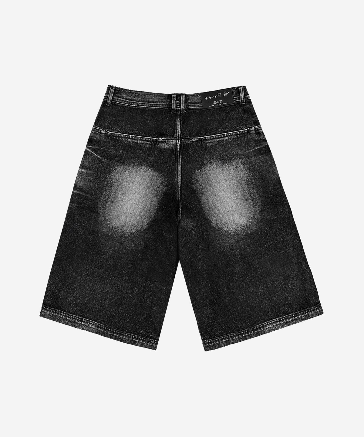 비엘알(BLR) Embossed Wave Washing Bermuda Denim Pants