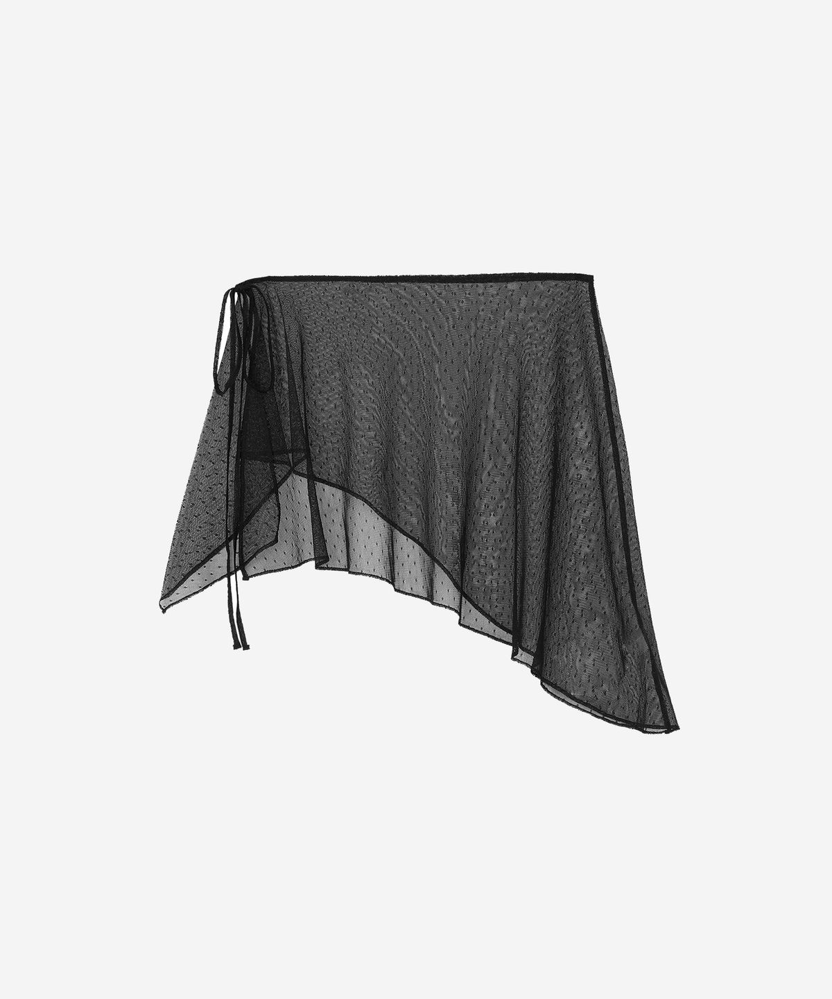 비엘알(BLR) Asymmetrical Frill Strap Layered Skirt Black