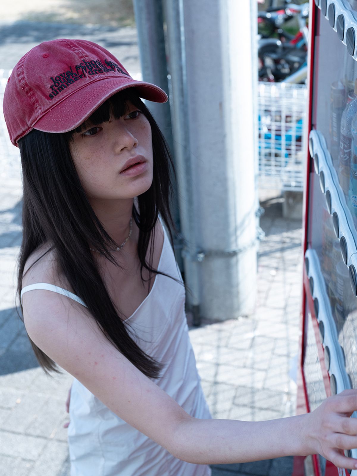 리히트(REHEAT) 워시드 유스 캡_레드