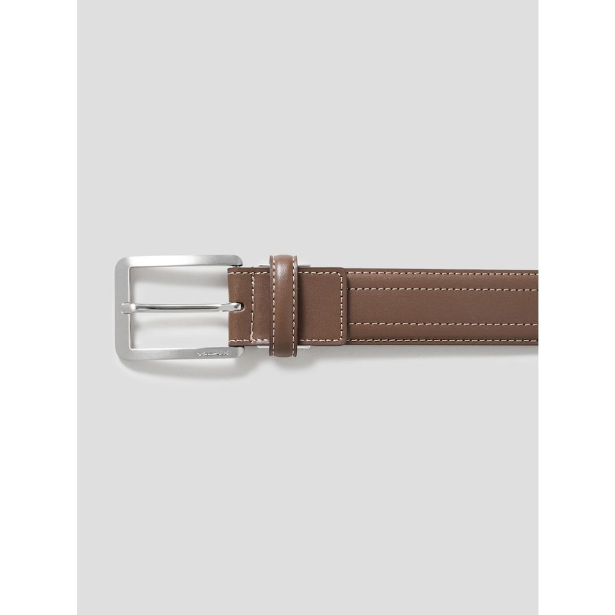 빈폴 액세서리(BEANPOLE ACCESSORY) 가죽 로고엠보 사각 버클 벨트 -  브릭