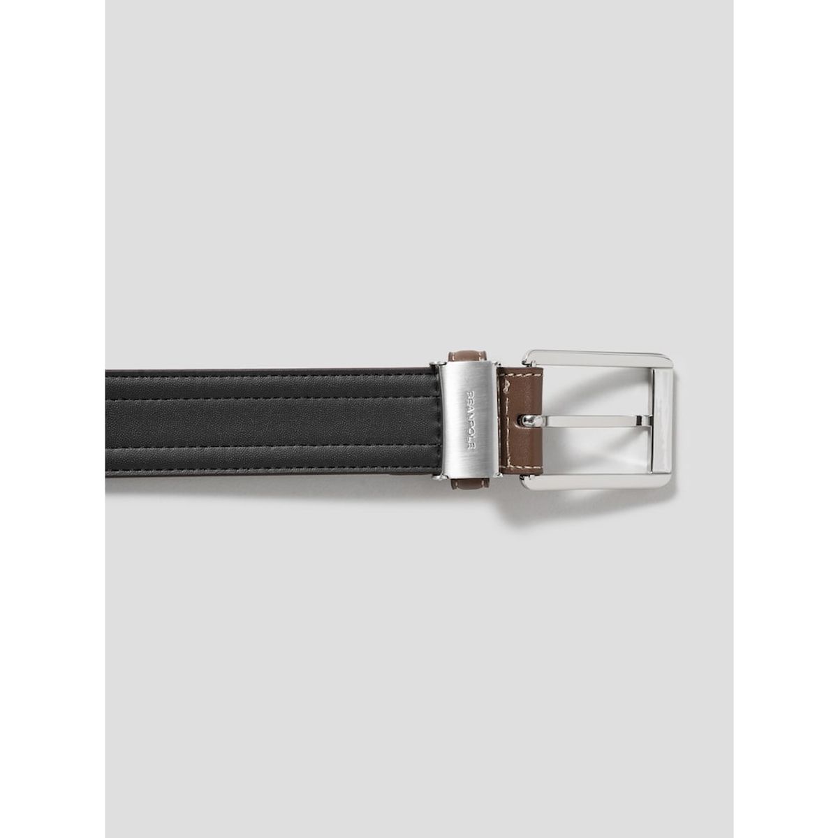 빈폴 액세서리(BEANPOLE ACCESSORY) 가죽 로고엠보 사각 버클 벨트 -  브릭