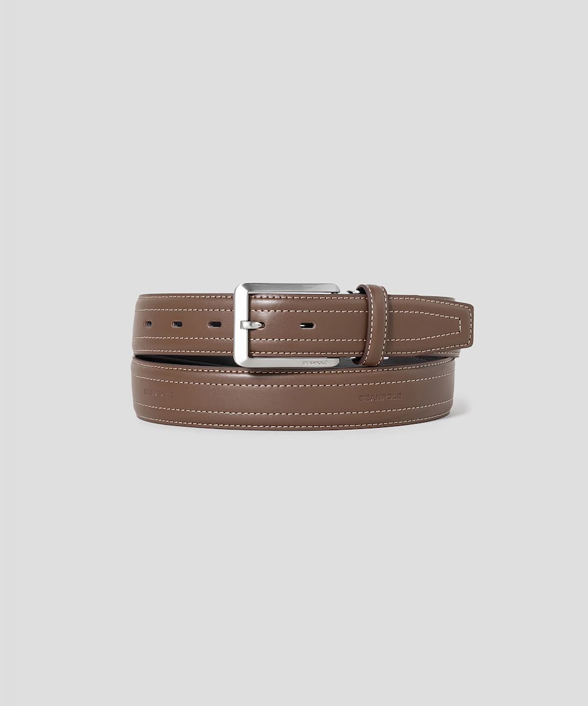 빈폴 액세서리(BEANPOLE ACCESSORY) 가죽 로고엠보 사각 버클 벨트 -  브릭