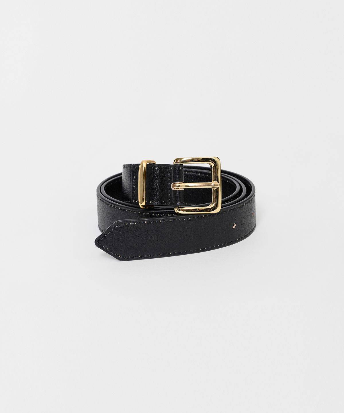 앤드로스(ANDROS) Square Leather Belt (Black)(M)