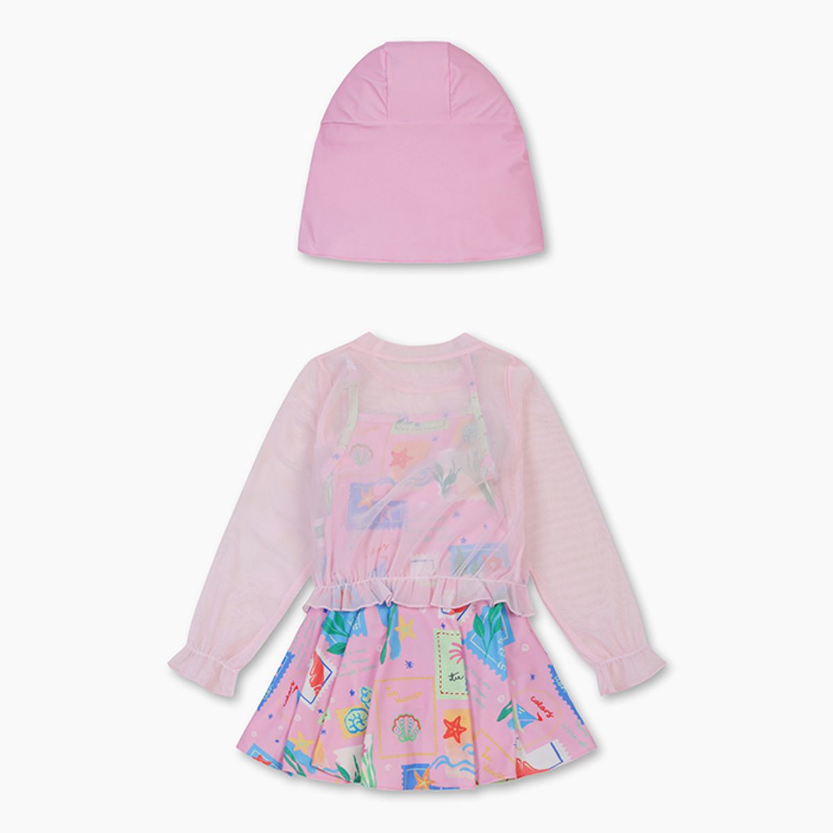 베네통키즈(BENETTONKIDS) 팜트리 래쉬가드 SET_QCET18531PK
