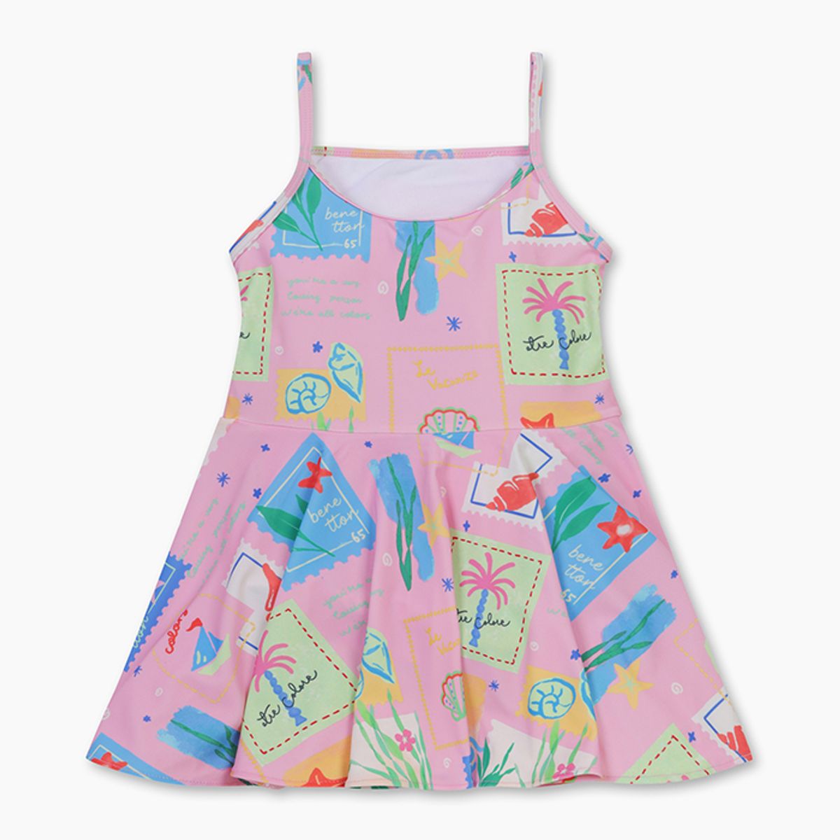 베네통키즈(BENETTONKIDS) 팜트리 래쉬가드 SET_QCET18531PK