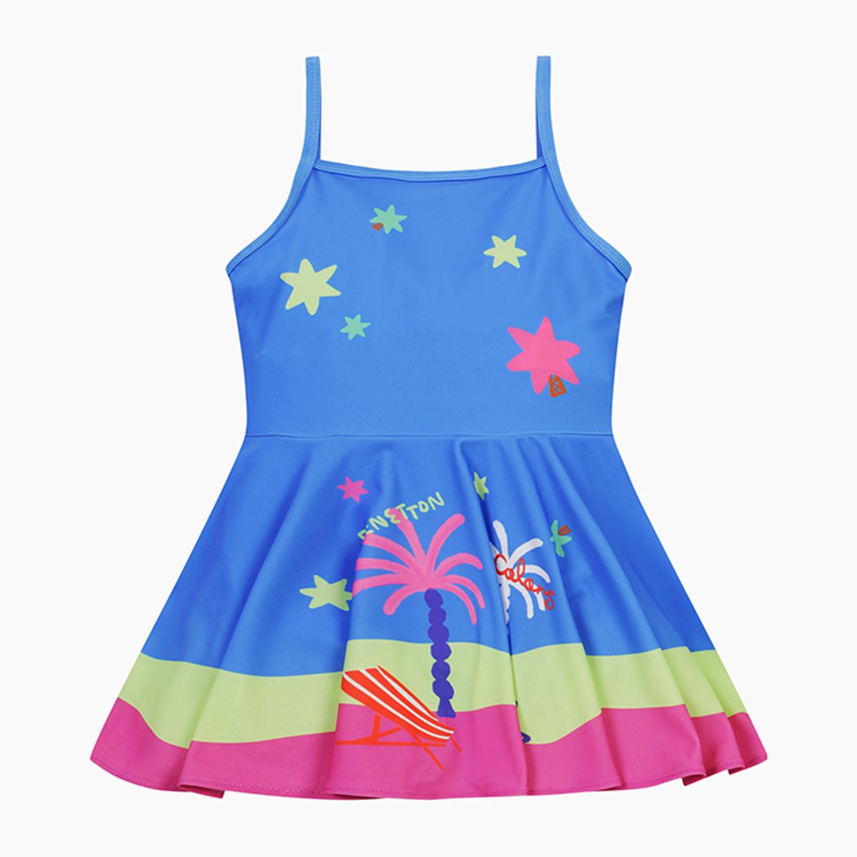 베네통키즈(BENETTONKIDS) 야자수 래쉬가드 SET_QCET17531GN