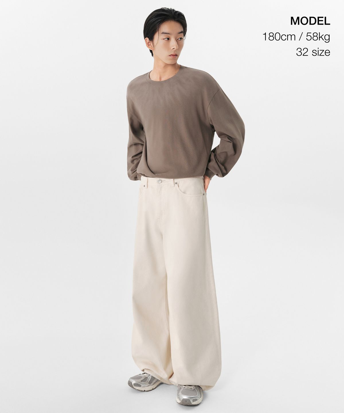 무신사 스탠다드(MUSINSA STANDARD) 벌룬 데님 팬츠 [크림]