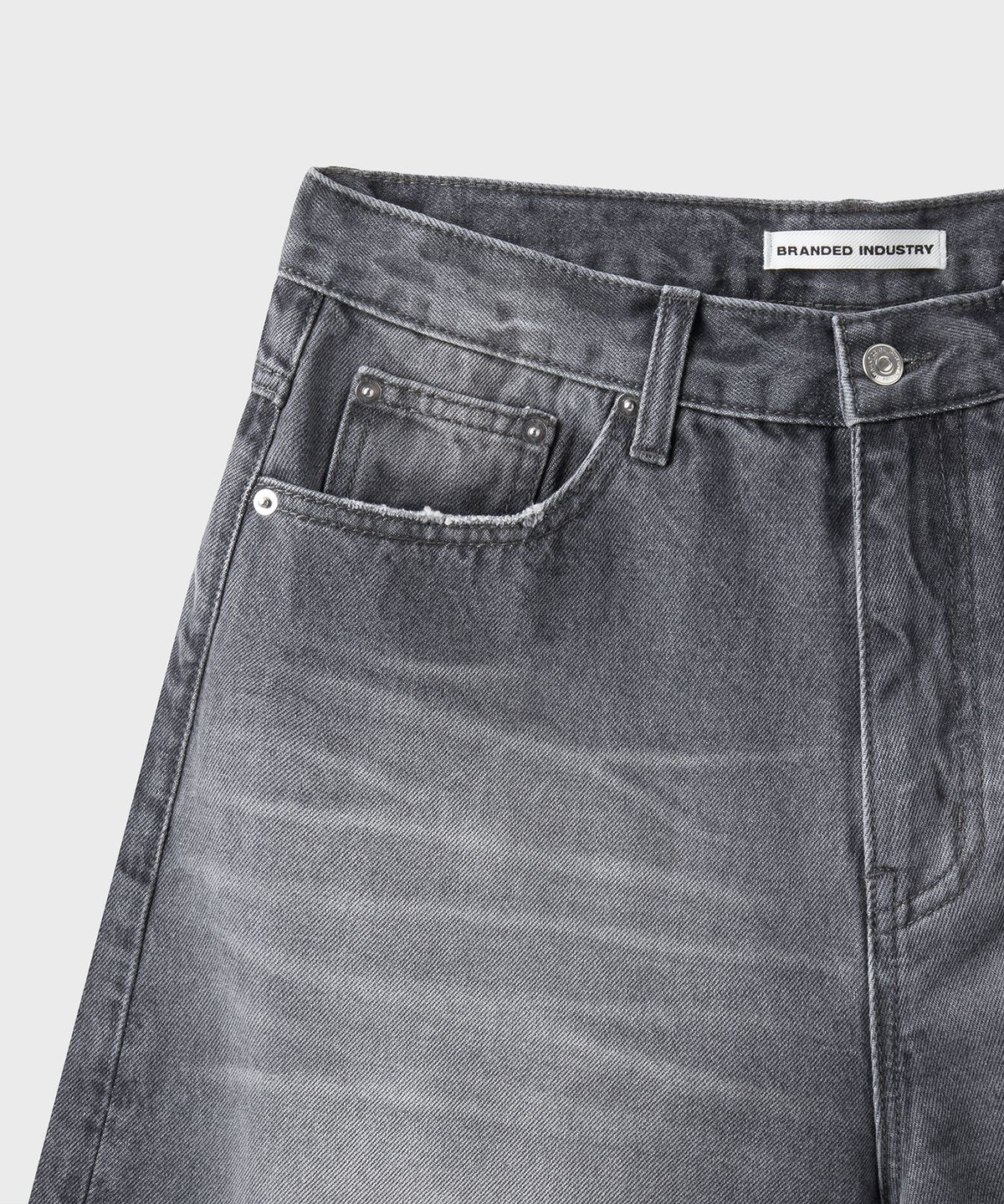 브랜디드(BRANDED) LARGE BERMUDA DENIM SHORTS [WASHED GRAY]