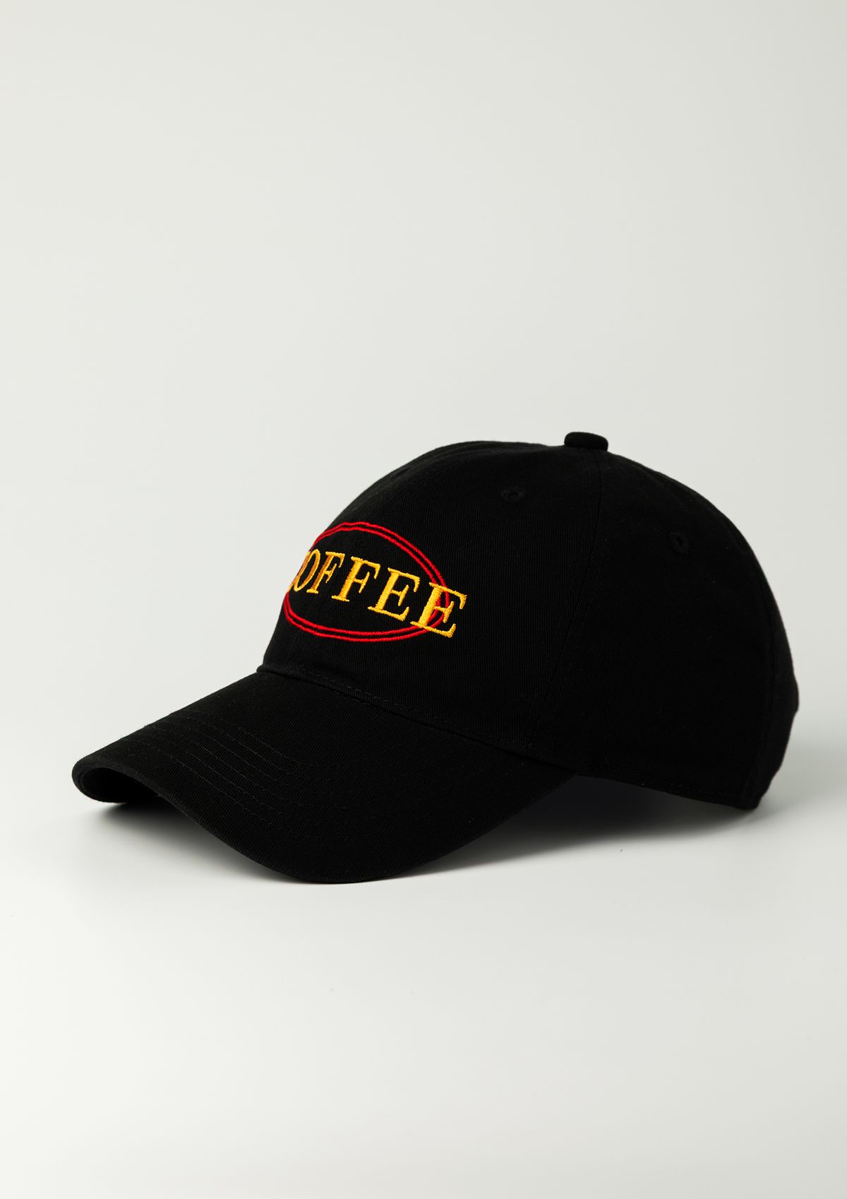 모닝커피런클럽(MORNINGCOFFEERUNCLUB) 커피 원형 로고 볼캡 블랙