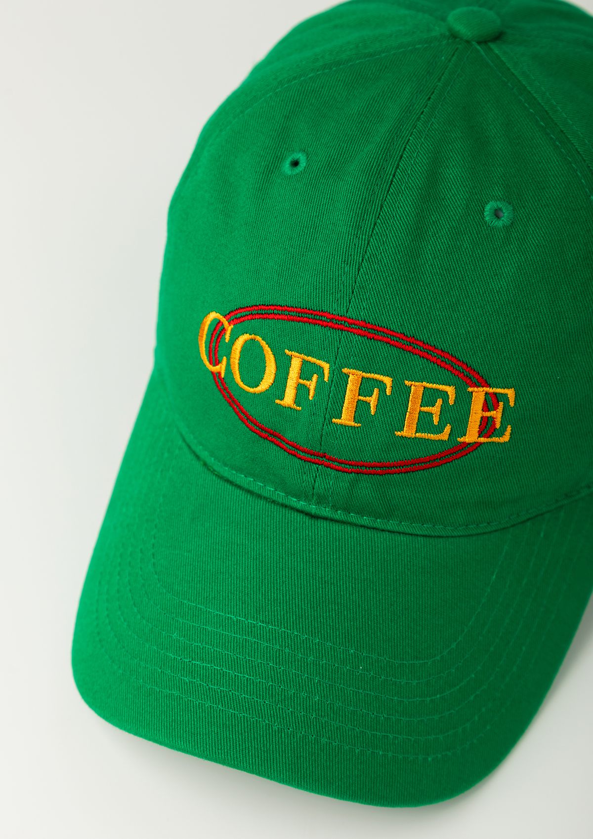 모닝커피런클럽(MORNINGCOFFEERUNCLUB) 커피 원형 로고 볼캡  그린