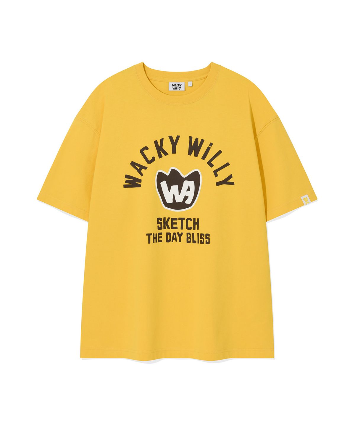 와키윌리(WACKY WILLY) 포인트 그래픽 반팔 티셔츠 옐로우