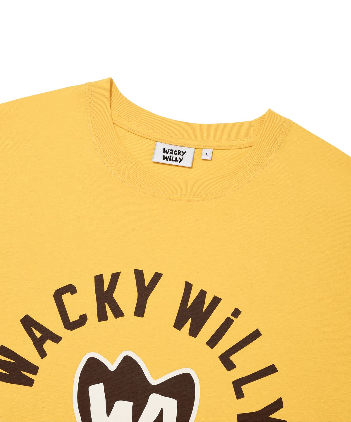 와키윌리(WACKY WILLY) 포인트 그래픽 반팔 티셔츠 옐로우