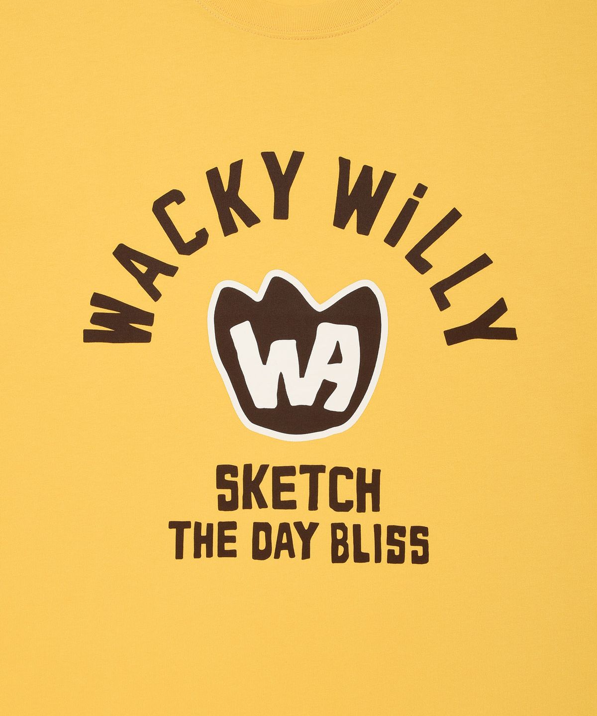 와키윌리(WACKY WILLY) 포인트 그래픽 반팔 티셔츠 옐로우