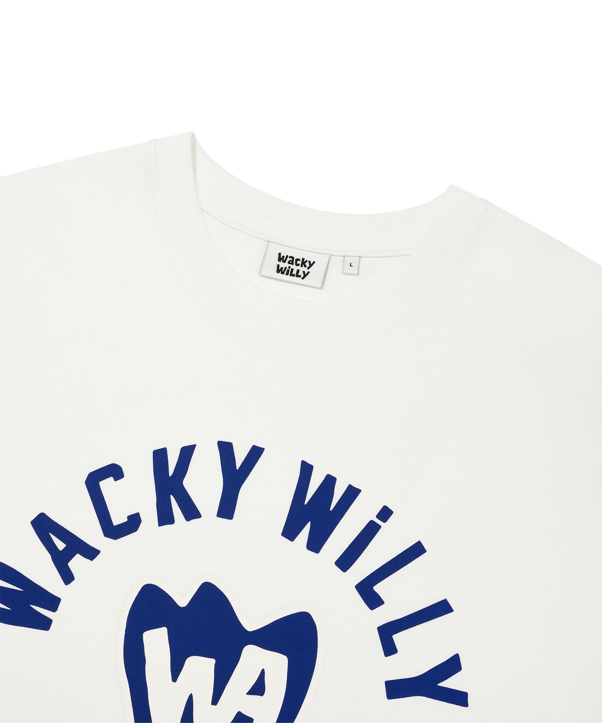 와키윌리(WACKY WILLY) 포인트 그래픽 반팔 티셔츠 화이트