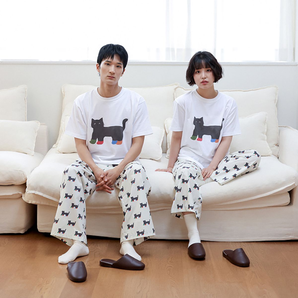 뚜누(TOUNOU) 토츠카 미사코 작가, wear different shoes 파자마 팬츠 (남녀공용)